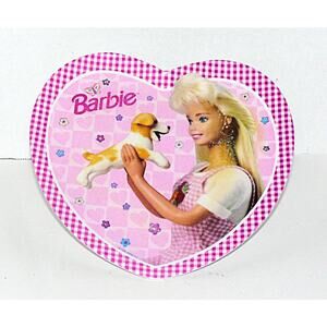 Mattel Barbie Pink Heart-Shaped Insulated Bag & Vintage Melamine Plate See
